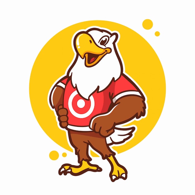 Adler cartoon logo vorlage | Premium-Vektor