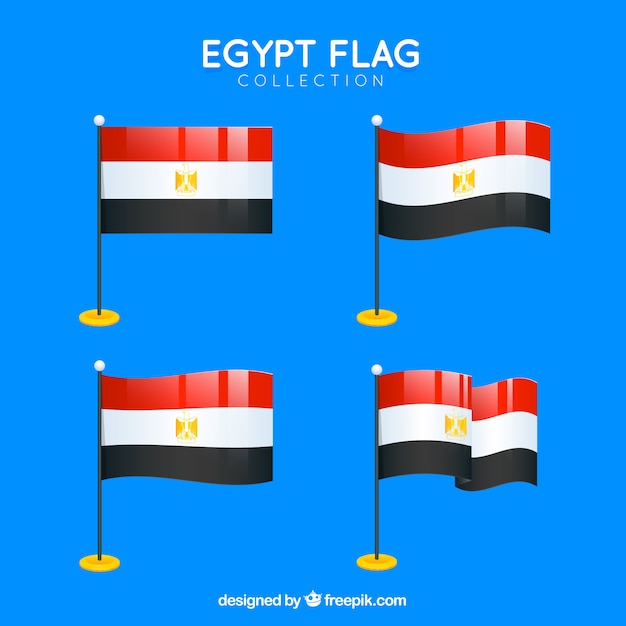 Agypten Flaggen Sammlung Kostenlose Vektor