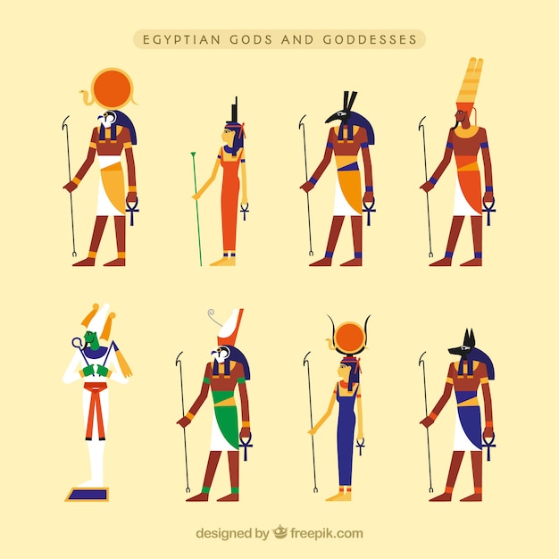 Agypten Gotter Und Symbole Premium Vektor