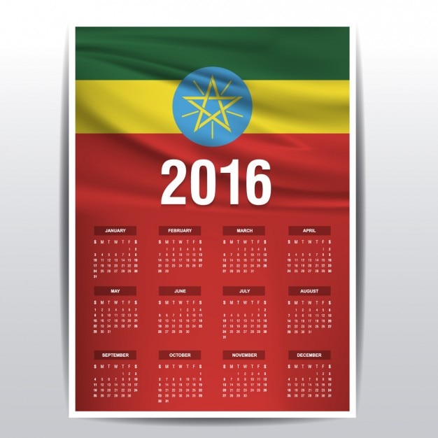 Athiopien Kalender 2016 Kostenlose Vektor