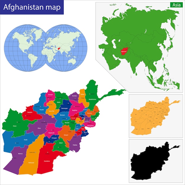 Afghanistan karte | Premium-Vektor