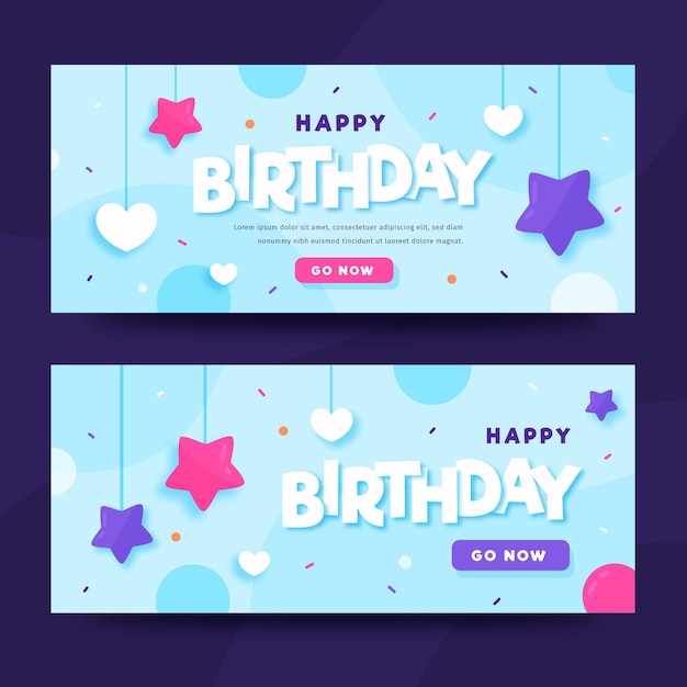 Alles Gute Zum Geburtstag Banner Vorlage Kostenlose Vektor