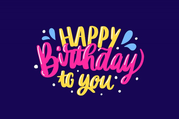 Alles gute zum geburtstag bunte schrift Kostenlosen Vektoren