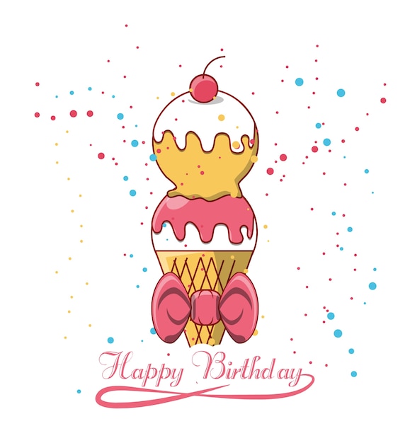 Alles gute zum geburtstag design mit eissymbol PremiumVektor