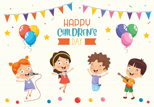 Alles gute zum kindertag PremiumVektor