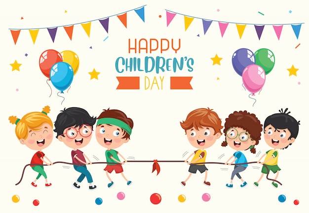 Alles gute zum kindertag PremiumVektor