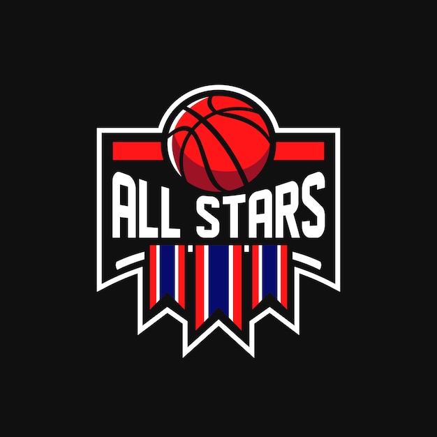 Allstars basketball logo sport PremiumVektor