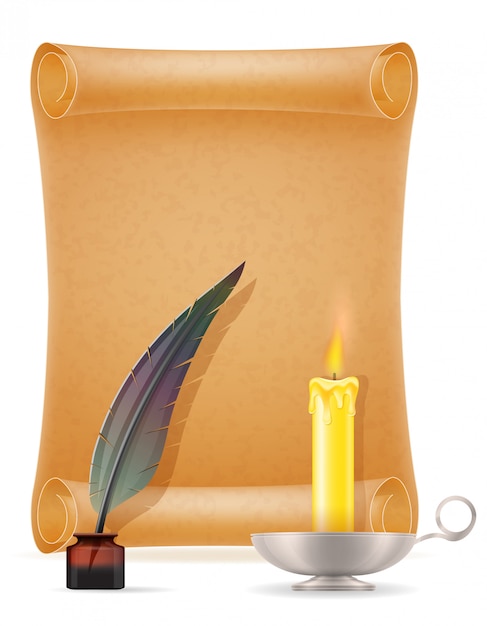 Alte papierrolle-vektorillustration Premium Vektoren
