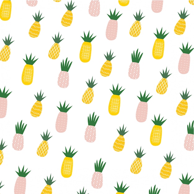 Ananas Hintergrundmuster Premium Vektor