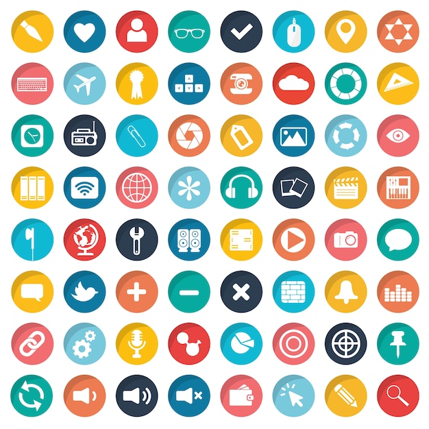 App Icon Set Fur Websites Und Handys Kostenlose Vektor