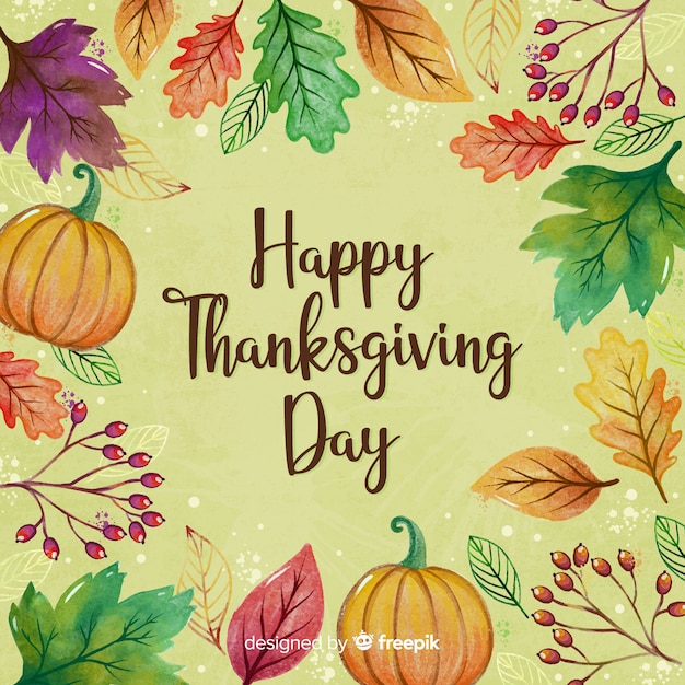 Aquarell thanksgiving tag hintergrund Kostenlosen Vektoren