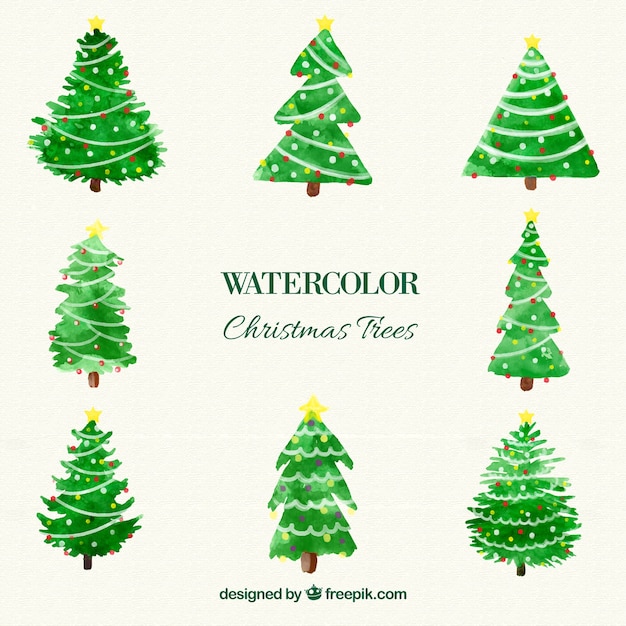 Aquarell-weihnachtsbaum | Premium-Vektor