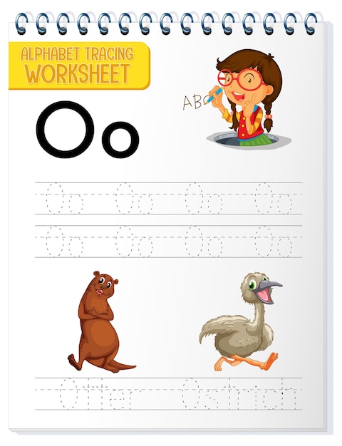 Arbeitsblatt zur alphabetverfolgung mit den buchstaben o und o