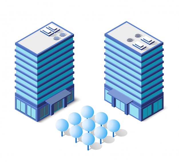 Architektur in blau Premium Vektoren