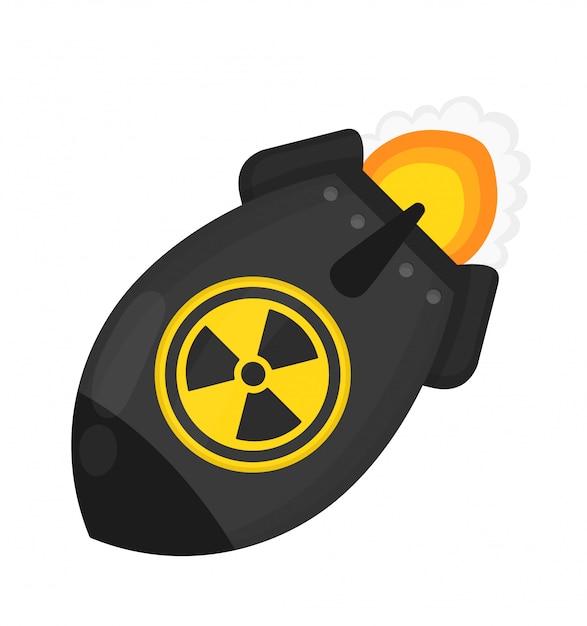 Atombombe Nukleares Kriegskonzept Flache Cartoon Charakter Illustration Icon Design Premium Vektor