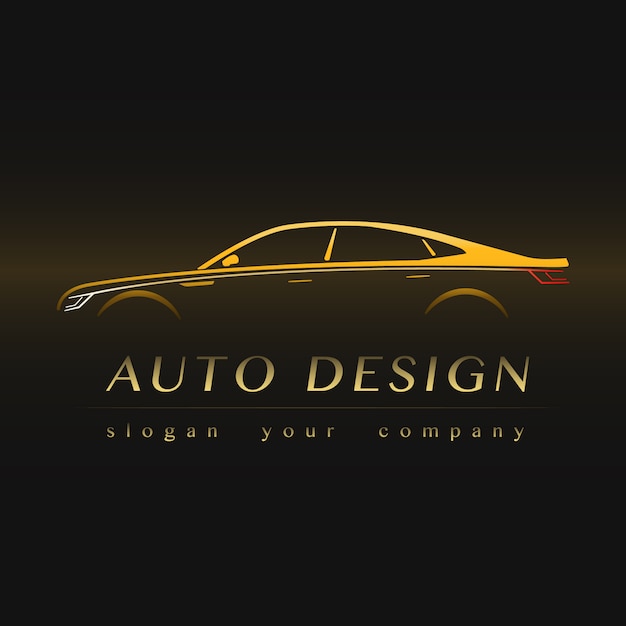 Auto Company Gelbes Logo Premium Vektor