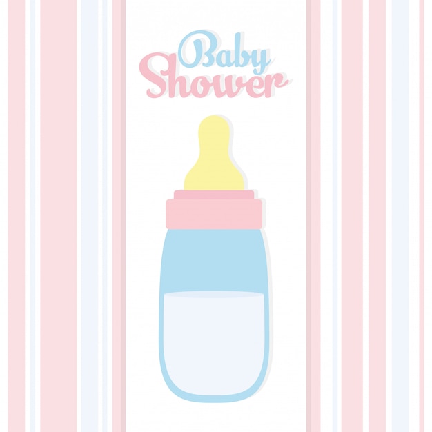 Babydusche Babyflasche Milch Zubehor Kostenlose Vektor