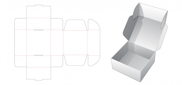 Backerei Faltschachtel Gestanzte Vorlage Premium Vektor