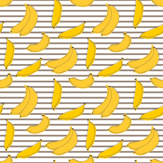 Banane Nahtlose Hintergrundmuster Premium Vektor