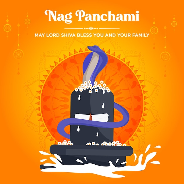 Banner Design Der Hindu Festival Happy Nag Panchami Vorlage Premium Vektor