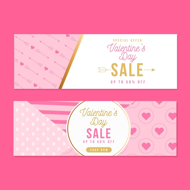 Banner zum valentinstag verkauf Kostenlosen Vektoren