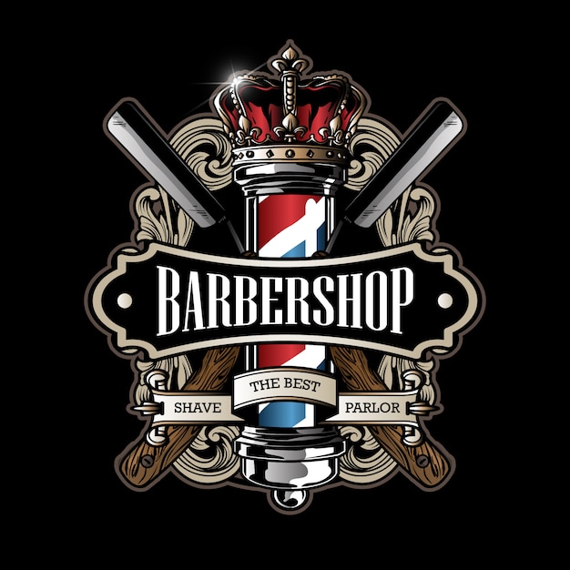 Barber pole logo | Premium-Vektor