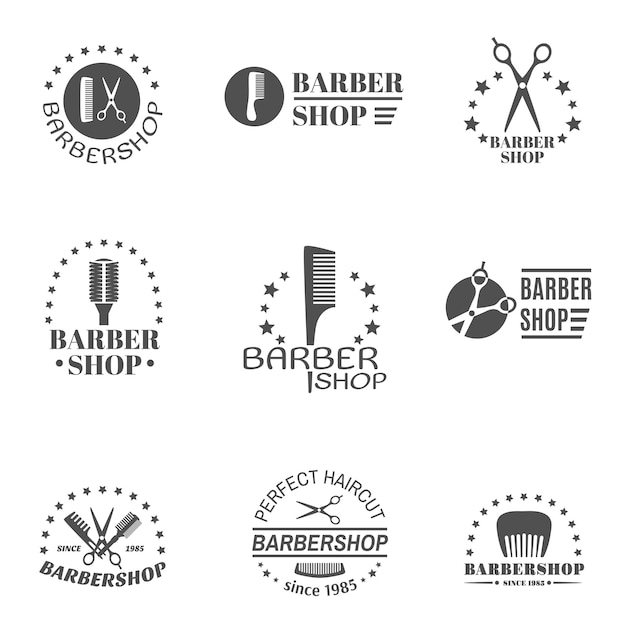 Barber shop label set Kostenlosen Vektoren