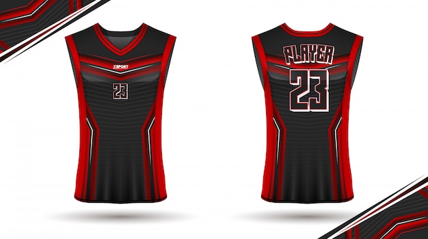 Basketball shirt design, vorne und hinten Premium Vektoren