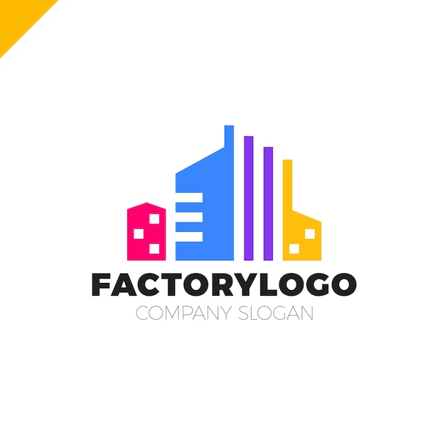 Baufirma Fabrik Oder Manufaktur Logo Premium Vektor