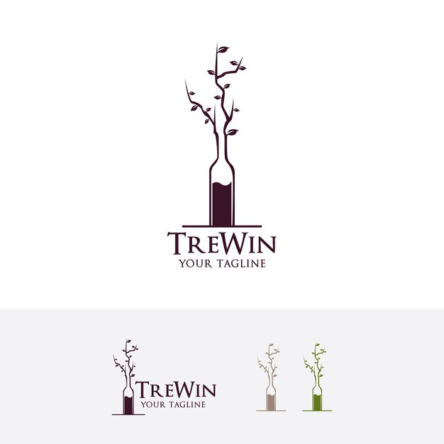 Baum Wein Logo Vorlage Premium Vektor