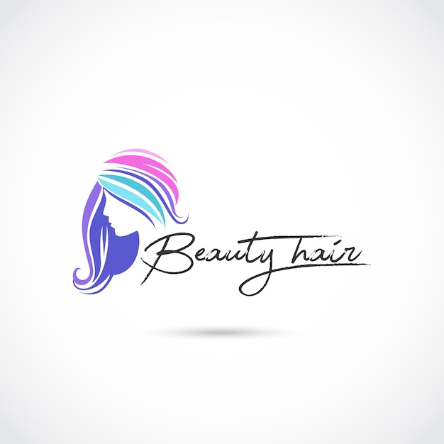 Beauty haarpflege logo design Premium Vektoren