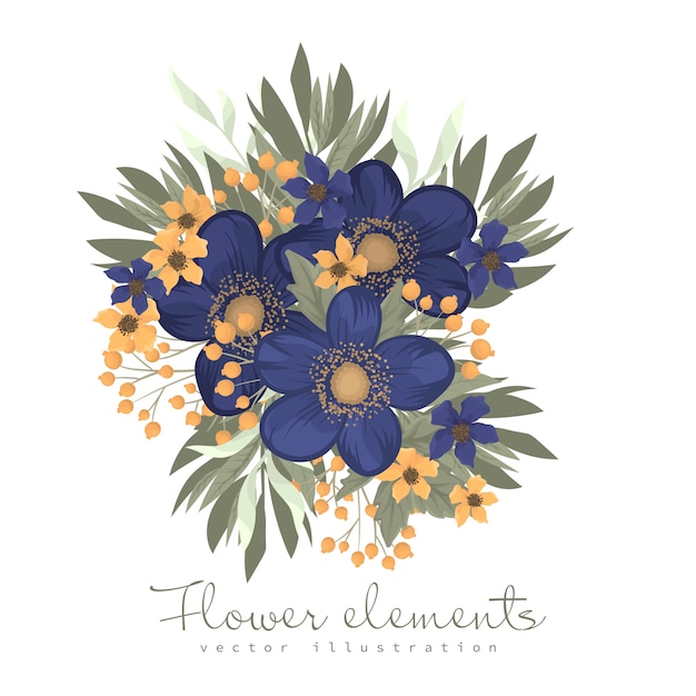 Blaue Clipart Blume Kostenlose Vektor