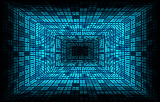 Blaue led-kinoleinwand für filmpräsentation. heller abstrakter technologiehintergrund Premium Vektoren