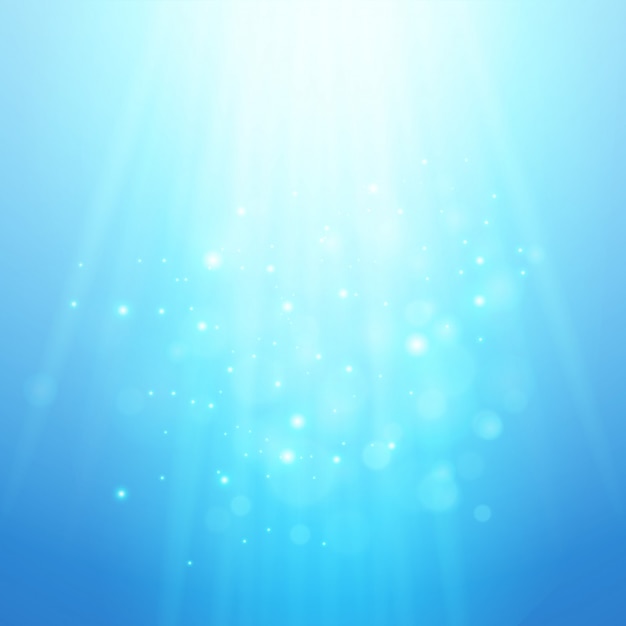 Blaue lichtstrahlen. vektor bokeh unscharfen hintergrund Premium Vektoren