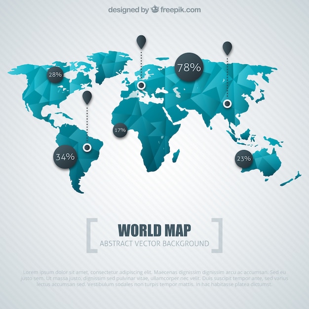 Blaue Weltkarte Infografik Download Der Kostenlosen Vektor