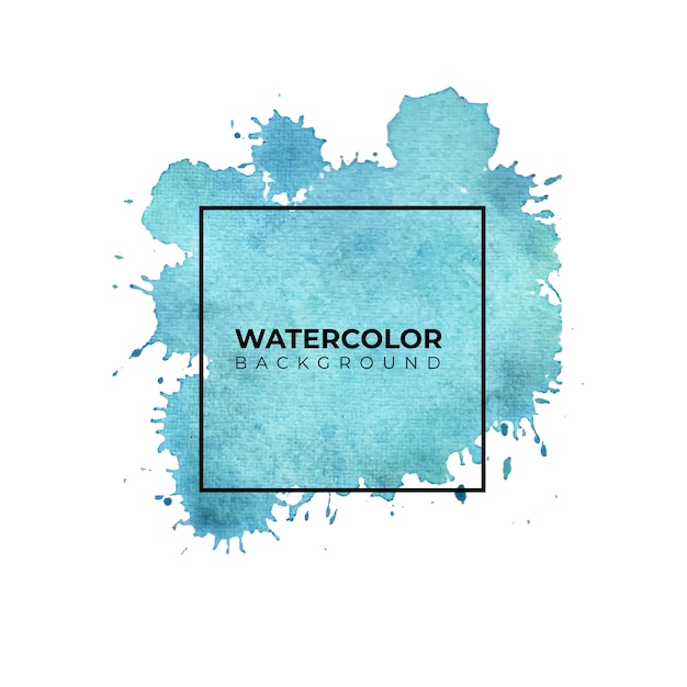 Blauer Aquarellfleck Mit Wasche Auf Weissem Hintergrund Aquarellbeschaffenheit Premium Vektor