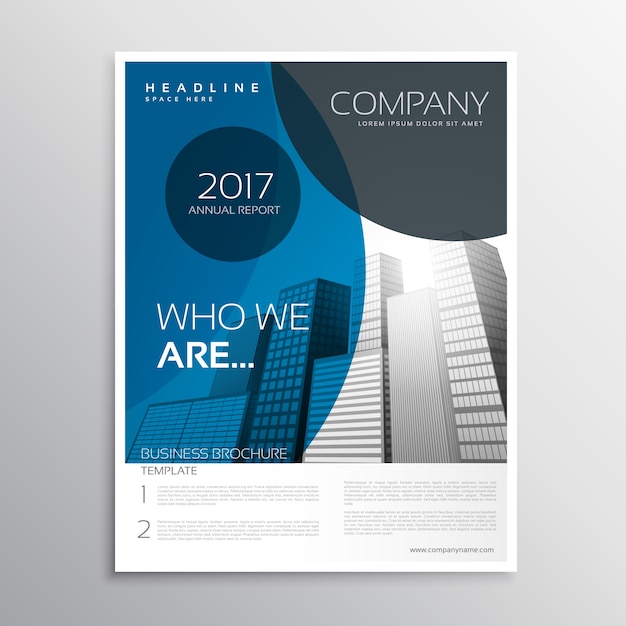 Blue Business Broschure Deckblatt Vorlage Design Mit Kurve Form Kostenlose Vektor