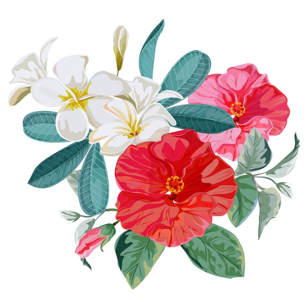 Blumenstrauß-vektorillustration Premium Vektoren