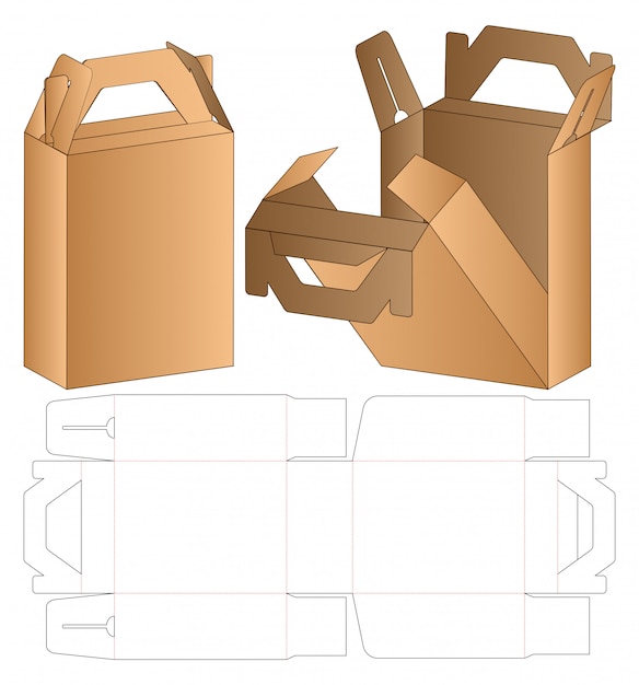 Box verpackung gestanzte vorlage | Premium-Vektor