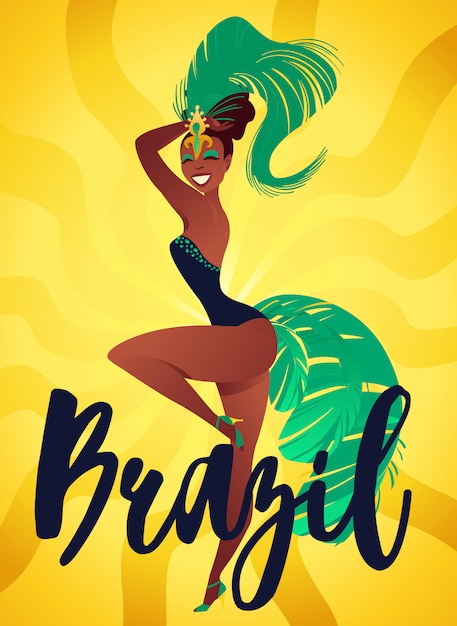 Brasilianische samba-poster Premium Vektoren