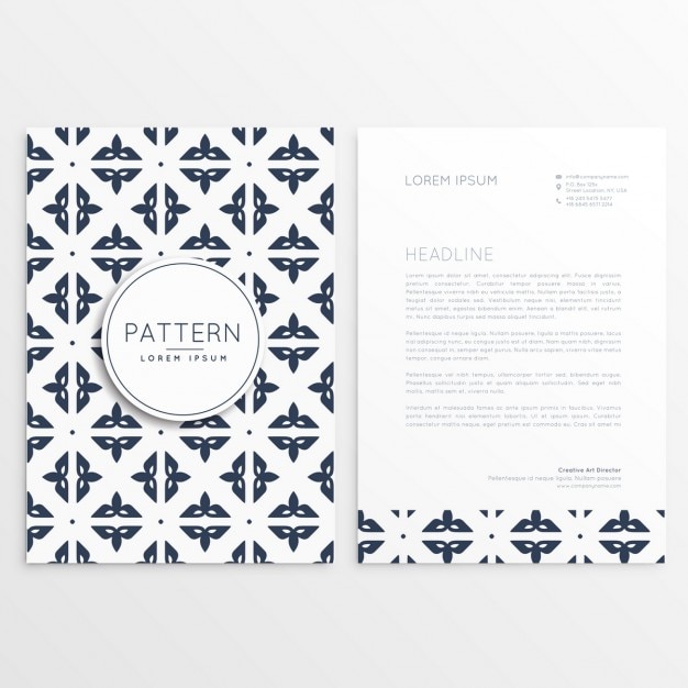 Briefpapier Template Design Mit Muster Kostenlose Vektor