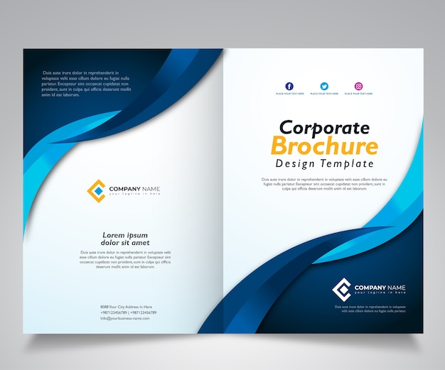 Broschure Template Design Corporate Design Vorlage Premium Vektor