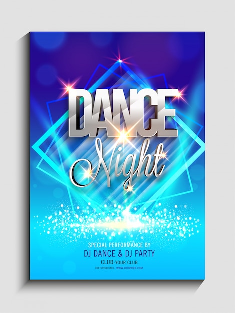 Bunte Abstrakte Design Dekoriert Night Dance Party Vorlage Dance Party Flyer Night Party Banner Oder Club Einladung Prasentation Mit Details Premium Vektor