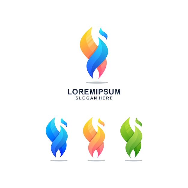 Bunte flamme logo vorlage | Premium-Vektor