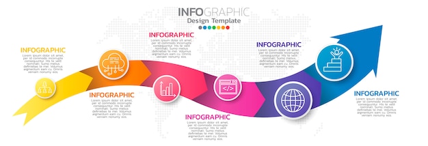 Bunte infographik element vorlage Premium Vektoren