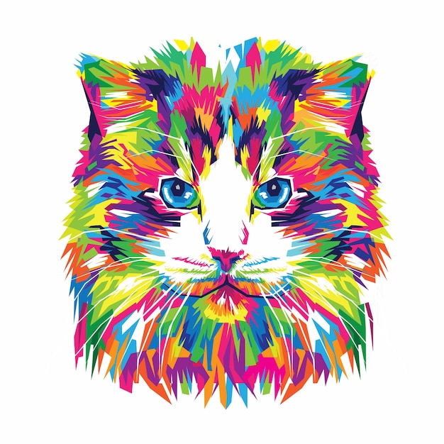 Bunte Katzen Vektor Illustration Premium Vektor