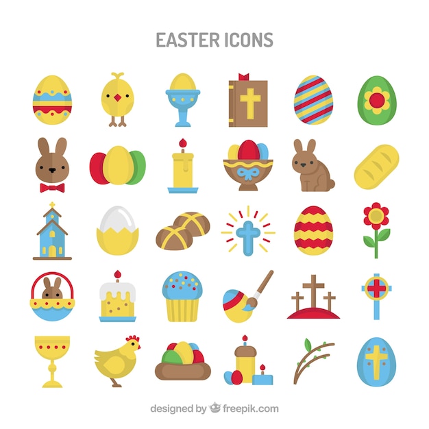 Bunte Ostern Symbole | Download Der Kostenlosen Vektor