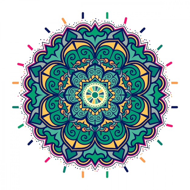 Buntes mandala-design | Premium-Vektor