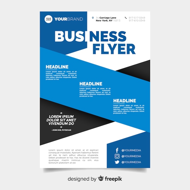 Business Flyer Vorlage Mit Corporate Design Kostenlose Vektor