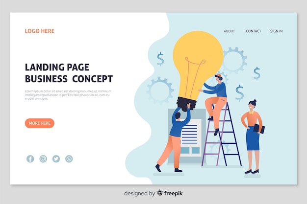 Business-konzept-landing-page-vorlage Kostenlosen Vektoren